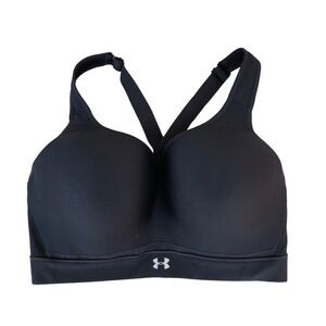 Under Armour Knit Lightly Padded Molded Cups High Impact Black Sport Bra 36DD